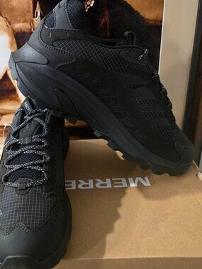 Merrell Moab Speed 2 GoreTex J037513Z Black Hiking Shoes Sneakers Men's SZ 9.5
